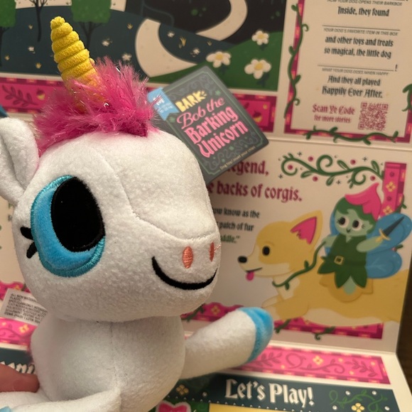 Bark Box Fairy Tails Bob the Barking Unicorn Dog Toy - Picture 1 of 9